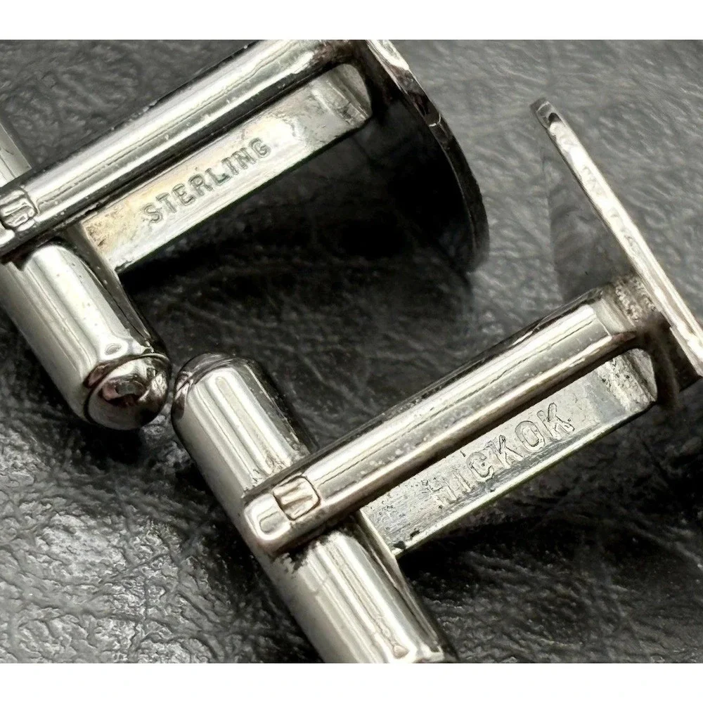 Hickok Sterling Silver Modernist Atomic Stars Square Cufflinks Star Mod MCM